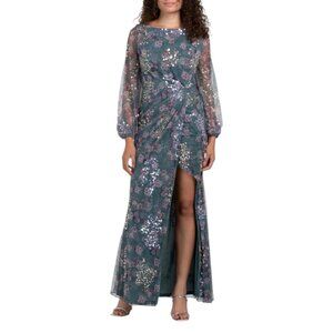MAC DUGGAL Long Sleeve Embellished Gown